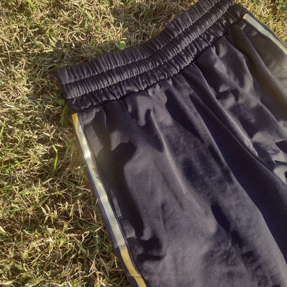 Black Track Pants with Yellow and Gray Stripes - Picture 4 of 7